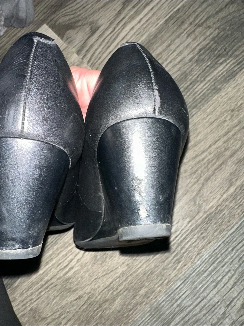 Clarks collection‎ Flores Tulip Wedge Pump Black Leather womens size 8